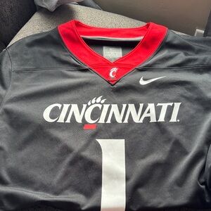 Nike Black and Red Cincinnati Jersey